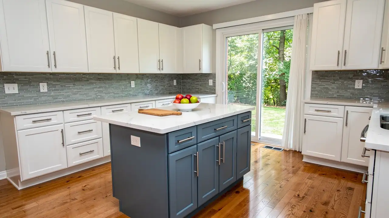 Blue and white kitchen in Kortright Hills Blue and white kitchen in Kortright Hills