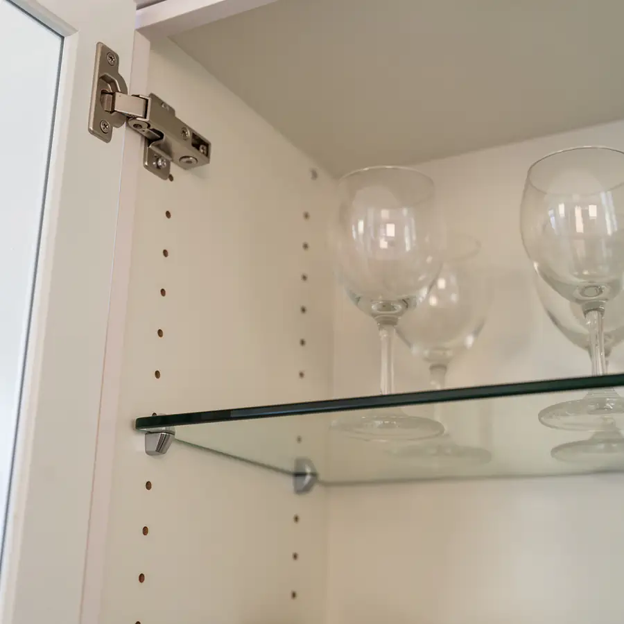 Clean shelf pin holes in painted cabinet