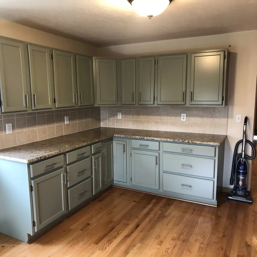 Kitchener kitchen with doors rehung after painting