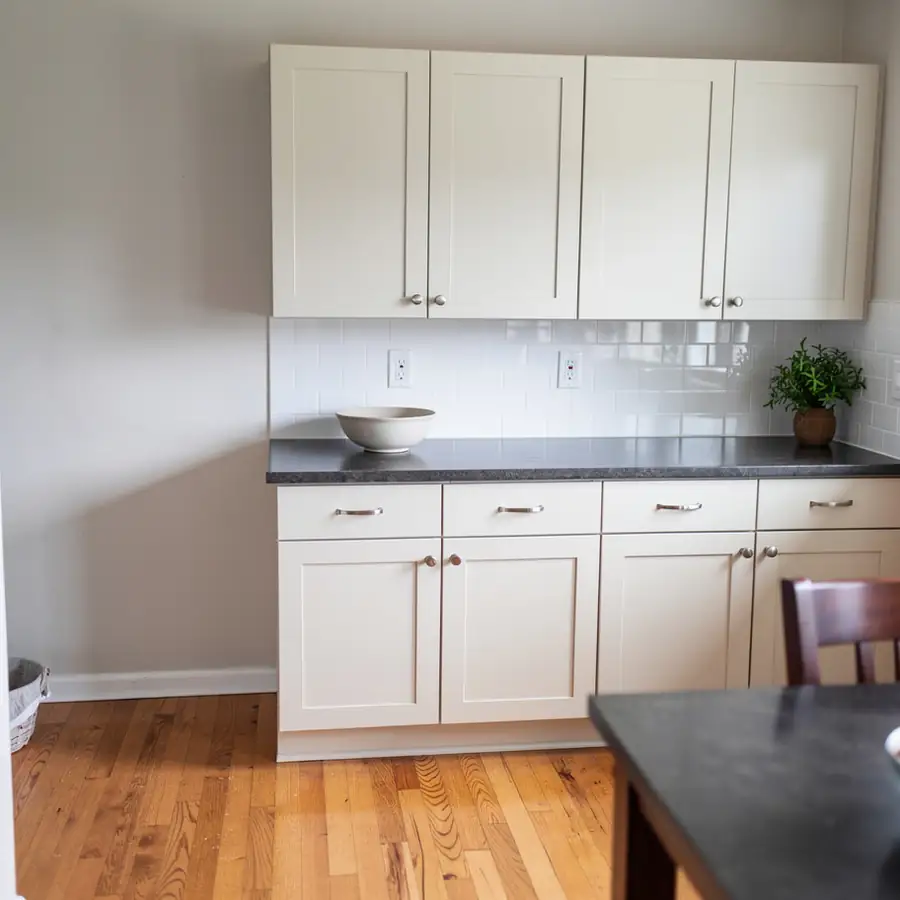 Painted birch veneer cabinets in Kitchener