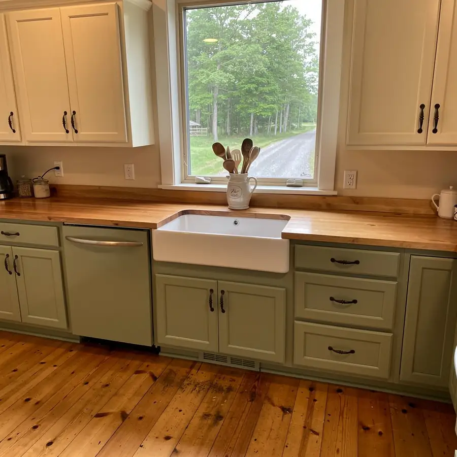 Painted farmhouse kitchen in rural Eramosa