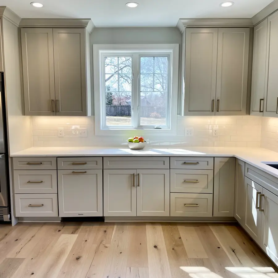 Painted Guelph kitchen photographed in daylight