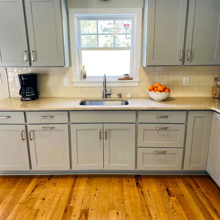 Painted Kitchener kitchen keeping original countertops