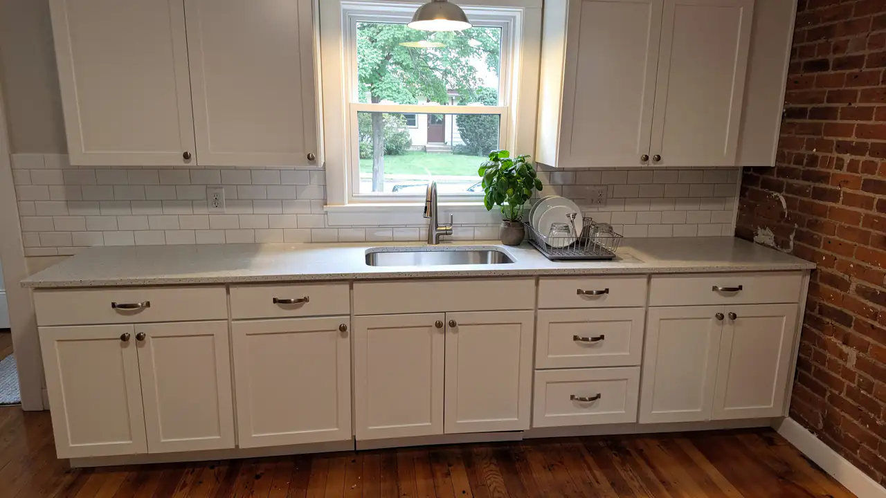 Soft white kitchen cabinets in New Hamburg Soft white kitchen cabinets in New Hamburg